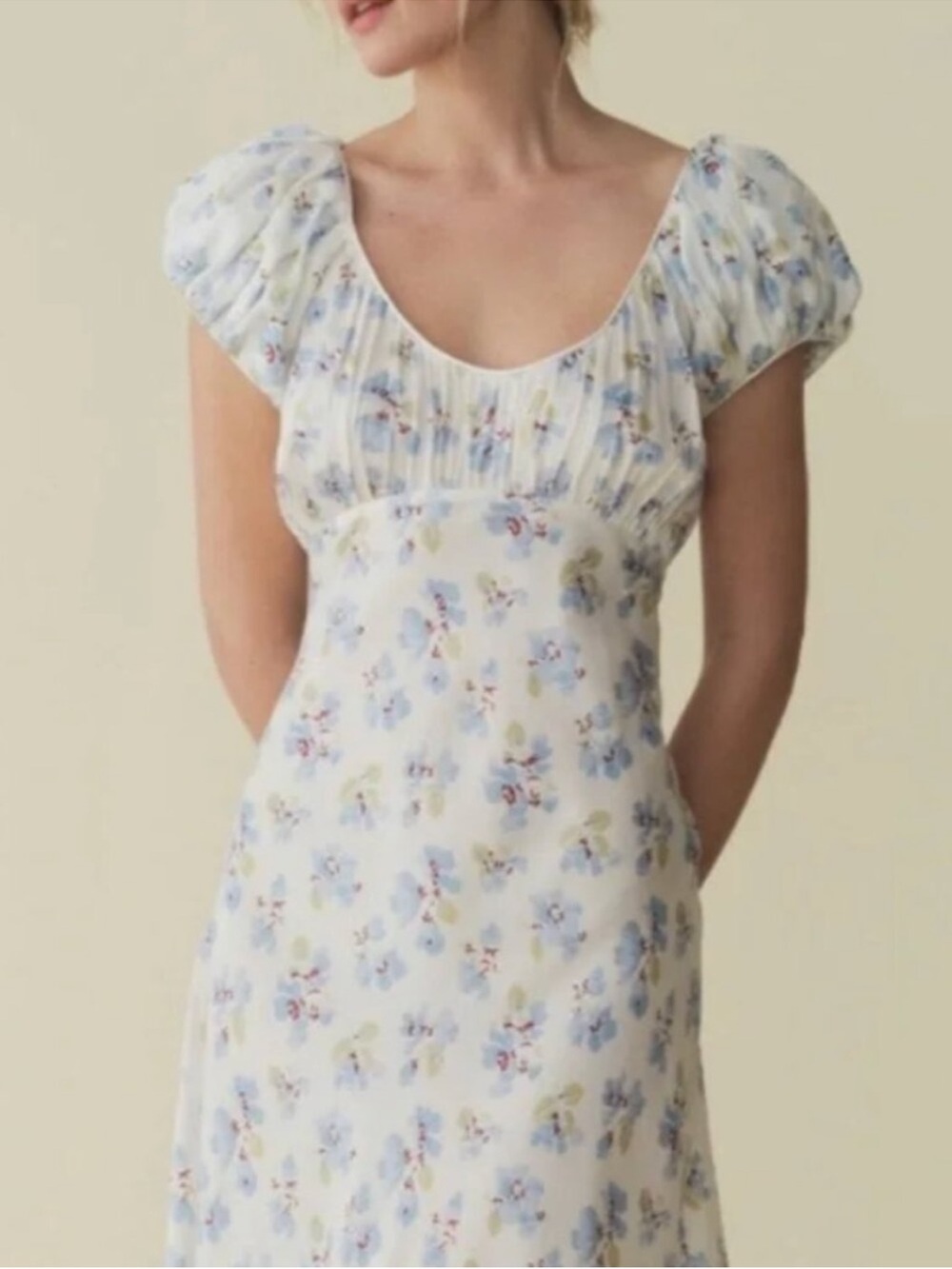 Doen Florencia Floral Print Silk Blend Midi Dress Size XS Womens